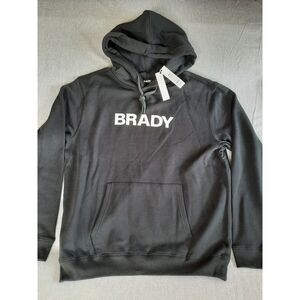Brady Men's Large Scuba Style Recycled BCI Cotton Fleece Wordmark Hoodie Sweater